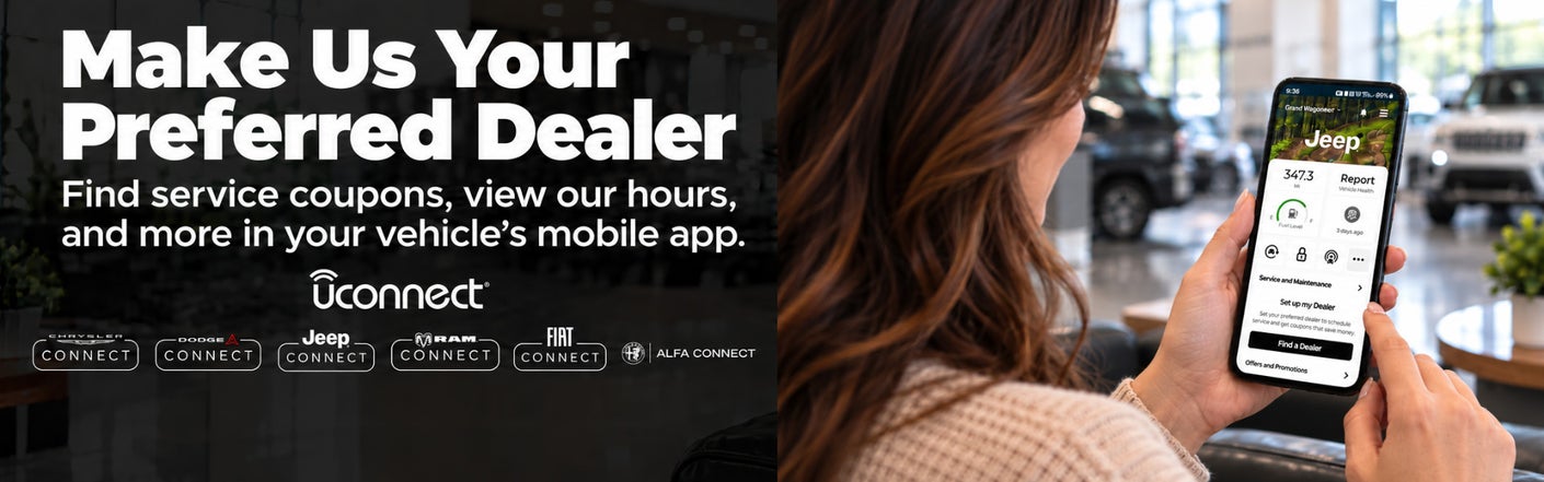 uconnect® make us your preferred dealer | Criswell Chrysler Dodge Jeep Ram of Woodstock in Woodstock VA