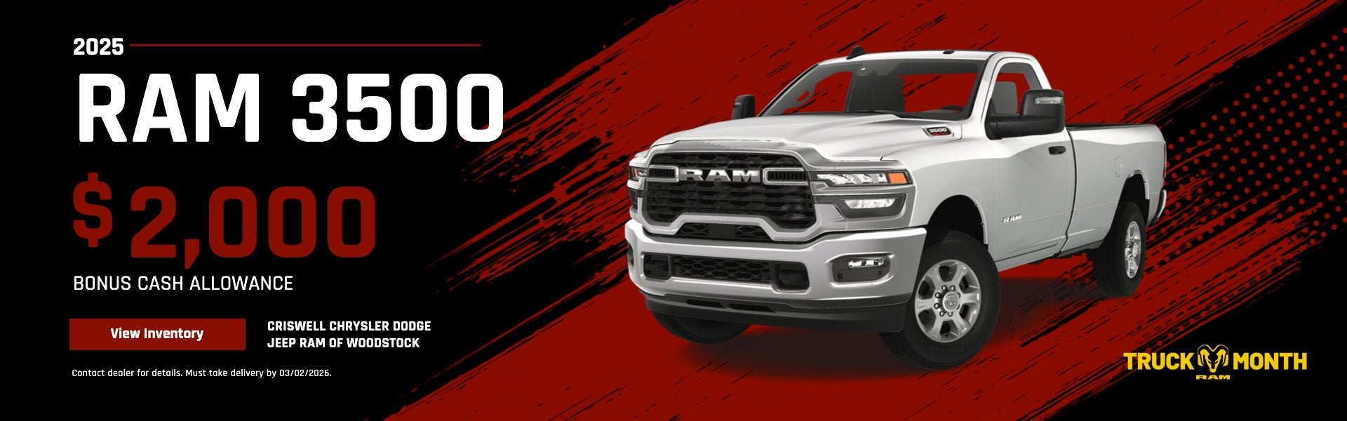 2025 RAM 3500 $2,000 Bonus Cash Allowance